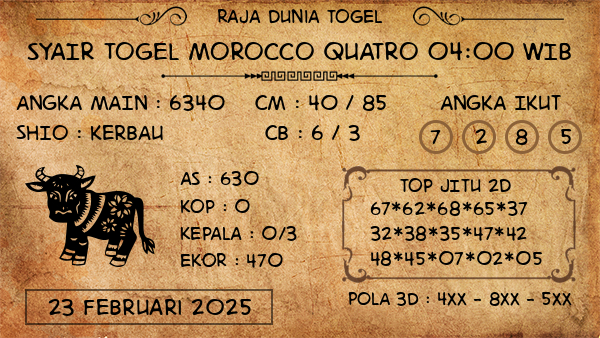 Prediksi Morocco Quatro 04:00 WIB