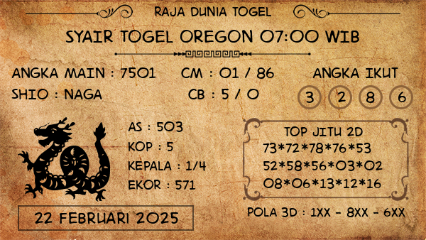 Prediksi Oregon 07:00 WIB