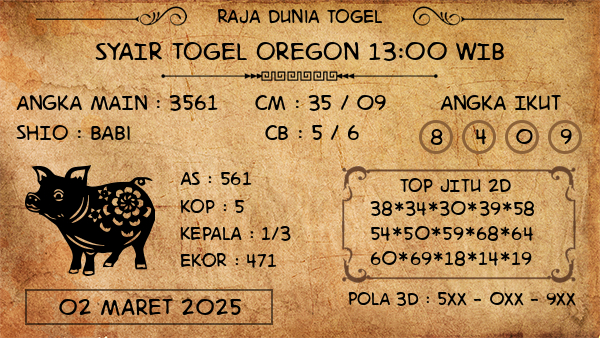 Prediksi Oregon 13:00 WIB